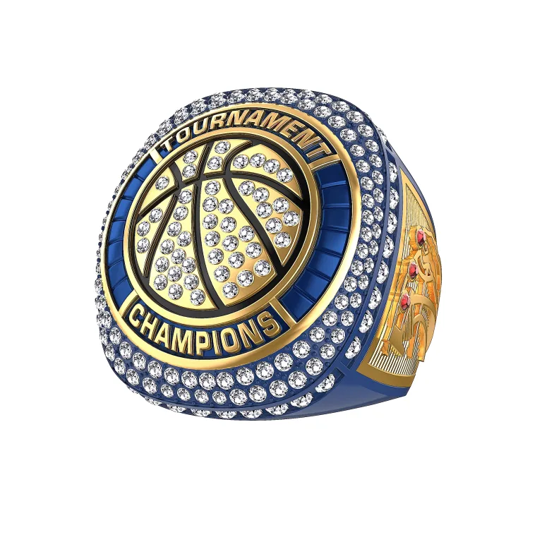 Classic Blue Basketball Champions Rings