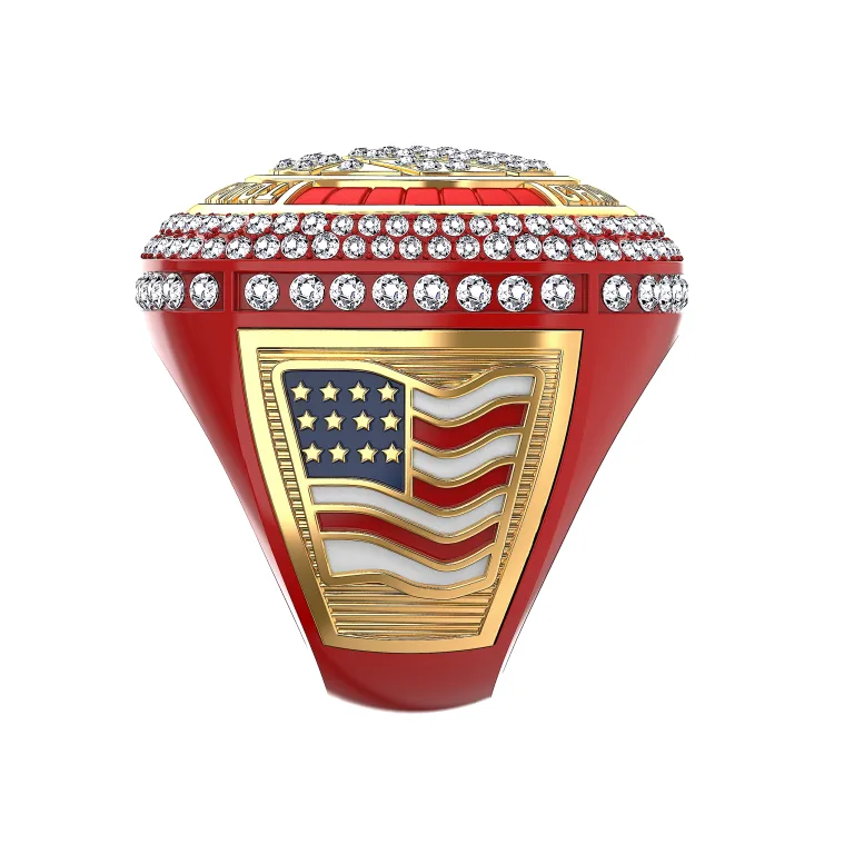 Red Basketball Tournament Rings right side