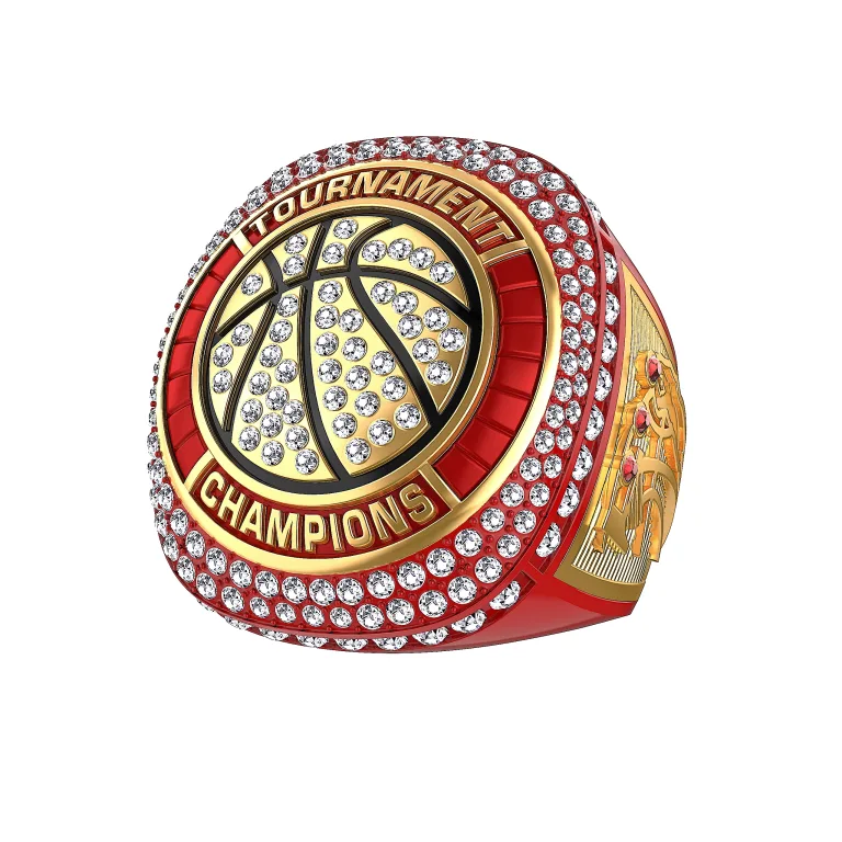 Red Basketball Tournament Rings