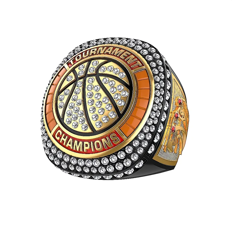 Black Orange Basketball Tournament Rings